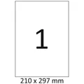 Etiketten A4 210 x 297mm 100 Blatt = 100 Stück
