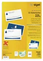 SIGEL LP850 Visitenkarten 3C, 100 Stück (10 Blatt), beidseitig bedruckbar, hochweiß, glatter Schnitt rundum, 225 g, 85x55 mm