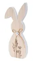 Levandeo® Osterhase, Deko Aufsteller Hase Holz H20cm Blumen Natur Tischdeko Frühling