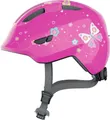 Abus Kinderfahrradhelm "SMILEY 3.0" Gr. S, rosa (pink butterfly), S Kopfumfang: 45cm - 50cm