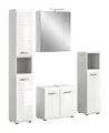 xonox.home – 4 TLG. Badmöbel-Kombination Ice 150x185x30 cm in Korpus weiß Nachbildung und Front weiß Hochglanz – Elegantes Badmöbel-Set – platzsparend, funktional & zeitlos im Design