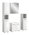 xonox.home Badmöbel-Set, (4tlg. Set inkl. Hoch-, Spiegelschrank, Wbu, Standschrank Hoch), weiß Nachbildung Melamin beschichtet modern 150x185x30 cm