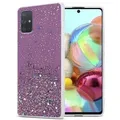 Cadorabo Hülle für Samsung Galaxy A71 5G Schutz Hülle in Lila Handyhülle TPU Etui Glitter Cover Case Glitzer