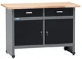 Küpper Werkbank 12059, 120x84x60 cm, 2 Schubladen, 2 Türen, 300 kg Traglast, 30 mm massive Buchenarbeitsplatte