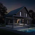 Deluxe Elektrisch Pavillon Terrassenüberdachung Alu LED 3,6x7,2 M