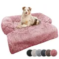 bluzelle Sofaschutz Hundebett für kleine & mittelgroße Hunde, Hundedecke für Couch Sofa Cover, Plüsch Hundesofa Schutzdecke rutschfest Wasserdicht Waschbar Abnehmbarer Bezug, Farbe:Rosa