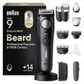 Braun Barttrimmer Series 9, Elektrischer Bartschneider Herren mit 14 Barber-Tools, Ultrascharfe ProBlade Klinge, 180 Min Akkulaufzeit, Kabelloser Bartrasierer, 52 Längen, Wasserdicht, BT9565, Titan