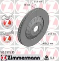2x Bremsscheibe Zimmermann 100.3375.75 2 Bremsscheiben Vorderachse Vorne