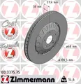 2x Bremsscheibe vorne Zimmermann 100337575 für AUDI VW