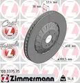 2x ZIMMERMANN 100.3375.75 Bremsscheibe für AUDI VW