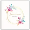 LifeDesign Gästebuch Hochzeit Geschenk Hochzeit Hochzeitsbuch Hochzeitsalbum blanko Fotoalbum Hochzeit, 21x21cm, 120 Seiten, Hardcover, stabile Fadenbindung Hochzeitsgästebuch Blau-Pink