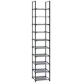 Songmics Schuhregal LSR110G01, aus Metall, 10 Ebenen für 20 Paar, 33 x 173 x 33cm, grau