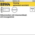 Hülsenmutter R 88964 Liko IG M4x 20 Messing galv. vernickelt 200 Stück