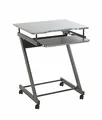 HAKU Computertisch auf Rollen anthrazit, MDF, Metall - Maße: B 60 cm x H 75 cm x T 49 cm, Style: Modern