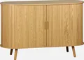 sweeek - Skandinavisches Sideboard mit 2 Schiebetüren, 120 cm - Natur