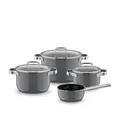 WMF Fusiontec Mineral Pro, 4-teiliges Topf-Set, langlebiges, kratzfestes Material, Kochtopfset Induktion, für alle Herdarten geeignet, Made in Germany, Platinum, 0518825290