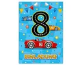 12 Einladungskarten zum 8. Kindergeburtstag achte Geburtstag Jungen Rennauto Geburtstagseinladungen