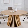 Runder Esstisch VALHALLA WOOD - 120cm - natur - Eiche - Säulenfuß - Holztisch