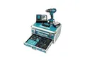Makita DHP482RFX9 Akku-Schlagbohrschrauber 18V / 30 Ah + 96-tlg. Zubehör-Set im Alukoffer 197019-9 bürstenloser Motor inkl .2x3 0 Ah Akku BL1830B + Schnellladegerät DC18RC mit LED-Licht und Gürtelclip)