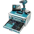 Makita Akku-Schlagbohrschrauber DHP482RFX9, 18V / 3,0Ah, mit 2 Akkus, Bohrer-Bitset und Koffer
