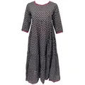 Guru-Shop Midikleid Boho Sommerkleid, bedrucktes wadenlanges Kleid.. alternative Bekleidung braun M