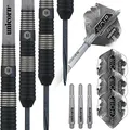 Unicorn Steeltip Dartpfeile Set | Noir Style 3 | 90% Tungsten Barrels mit schwarzer Titanbeschichtung & schwarzen Volute Points | 24g