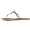 Zehentrenner LASCANA, Damen, Gr. 35, silber (silberfarben), Obermaterial: 50% Synthetik, 50% Textilmaterial. Futter: 100% Schafsleder. Decksohle: 100% Ziegenleder. Laufsohle: 100% Synthetik, Glitzer, feminin, Schuhe Dianette Sommerschuh Zehentrenner, Sandale, Pantolette mit Zierperlen