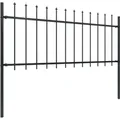 vidaXL Gartenzaun Woerden mit Speerspitze Stahl 181 x 80 cm Schwarz - Schwarz