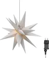 LED-Weihnachtsstern 3D, Ø 56 cm, mit Netzkabel Außenstern mit Timer und 18 Zacken, warmweiß (3000 K), für den Innen- und Außenbereich (IP44), Kabel 9,5 m