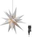 goobay LED Weihnachtsstern 3D Ø 56 cm – mit Timer, 18 Zacken, für dekorative Innenbeleuchtung, mit 4,5 V Netzteil, Weiß – 64789