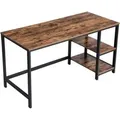 Vasagle Schreibtisch 2 Ablagen 60 cm x 140 cm x 75 cm Braun-Schwarz