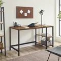 Schreibtisch Arbeitstisch Computertisch 140cm PC-Tisch mit 2 Regalebenen LWD55X