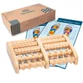 Fußmassageroller Holz inkl. Fußreflexzonenkarte - Durchblutungsförderndes Fuß...