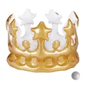2 x Aufblasbare Krone gold Kostümzubehör Fasching Königskrone Spaßkrone Festival
