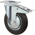 Lenkrolle 80mm L420.B55 Platte,Gummi schw.RL,FestL420.B55.081, 9900011714
