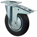 BS Rollen L420B55081 Lenkrolle mit Festst. 80mm galv. Gehäuse, 50 kg, schwarz/si