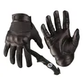 Mil-Tec Lederhandschuhe Security Schnittschutz Handschuhe mit Knöchelschutz schwarz Schnitthemmend