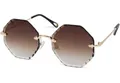 styleBREAKER Sonnenbrille Rahmenlose Runde Sonnenbrille mit Diamant Schliff (1-St)