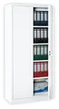 Weißer Flügeltürenschrank komplett montiert 180x80x38cm Metallschrank abschließbar Aktenschrank Büroschrank 4 Fachböden 530337 weiß