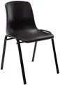 CLP Stapelstuhl Nowra I Kunststoffstuhl Mit Metallgestell I Konferenzstuhl, Farbe:schwarz