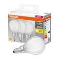 Osram LED Base Classic P Lampe, in Tropfenform mit E14-Sockel, nicht dimmbar, Ersetzt 40 Watt, Matt, Warmweiß - 2700 Kelvin, 3 Stück (1er Pack)