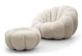 Lookway Drehsessel FLUFFY mit Fußhocker Bequemer Relaxsessel für Wohnzimmer (1x Sessel 1x Fußhocker), Drehsessel