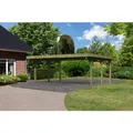 KARIBU Doppelcarport "Classic 1 Variante A", Außenmaß BxT: 563 x 394,5 cm, natur - gruen
