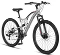 Chillaxx Bike Falcon Premium Mountainbike in 27,5 Zoll - Fahrrad für Jungen, Mädchen, Damen und Herren - Scheibenbremse- 21 Gang-Schaltung - Vollfederung (Grey-Disc-Bremse, 27,5 Zoll)