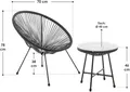 Juskys Balkonmöbel Set Ostana 3-teilig - Tisch & 2 Sessel - stilvolle Sitzgruppe für Balkon, Terrasse & Garten - Gartenmöbel Balkonset Schwarz