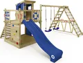Kletterturm Wickey Smart Surf mit Rutsche und Kletteranbau in Blau