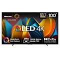 Hisense 100E7NQ 254 cm (100 Zoll) Fernseher, 4K UHD, QLED, HDR10, HDR10+ decoding, HLG, Dolby Vision Atmos, 144Hz VRR, Smooth Motion, Bluetooth, Alexa Built-in, VIDAA Voice, Schwarz [2025]