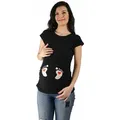 M.M.C. Umstandsshirt Baby Füße mit Motiv schwarz L