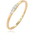 Verlobungsring ELLI DIAMONDS "Verlobungsring Diamant (0.09 ct) 925 Silber" Gr. 58, gold, Fingerringe, Damen, 58mm, 0.01 ct P1 = bei 10-facher Vergrößerung erkennbare Einschlüsse, Silber 925 (Sterlingsilber), 1mm