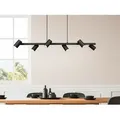Led Balkenpendelleuchte 6-flammig Lang In Schwarz, Breite 115cm
